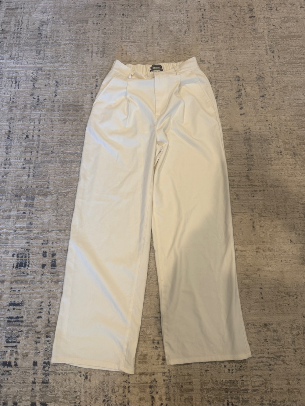 Urban Outfitters Cream High-Rise Wide Leg Pants